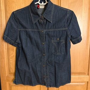 H&M Dark Blue Denim Button Down Shirt